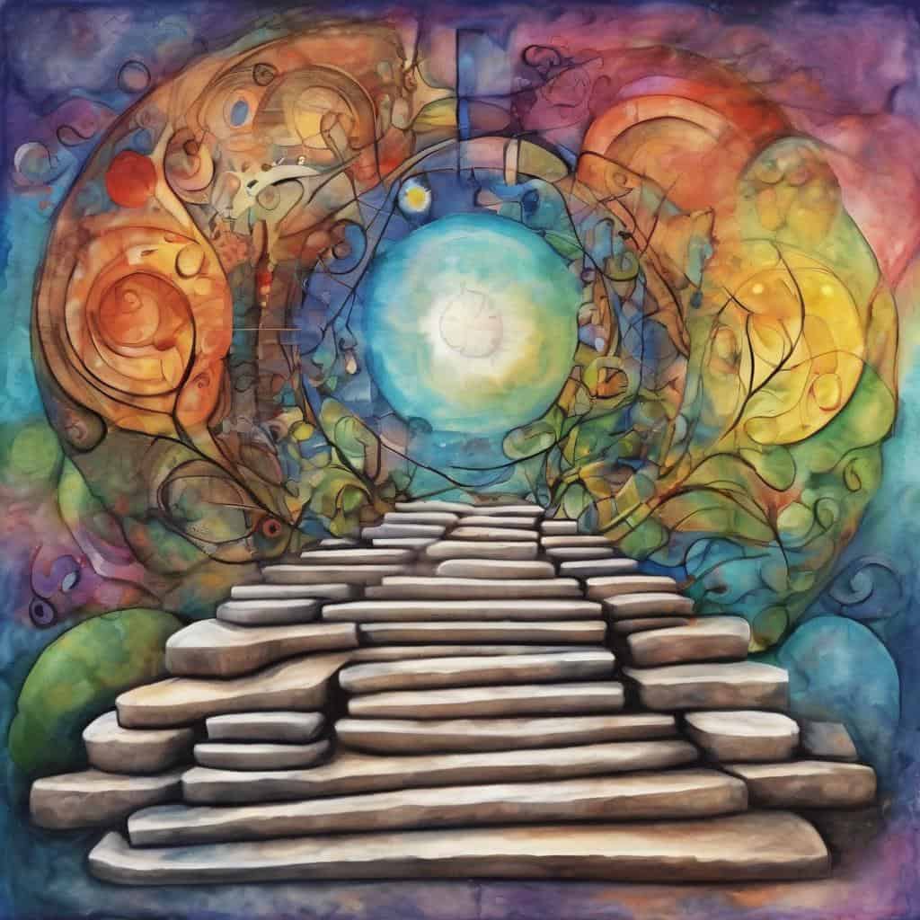 Ορατότητα σε διαφορετικές κουλτούρες και προσωπικότητες μέσα από μια αφηρημένη ζωγραφιά με δύο πέτρινες σκάλες.