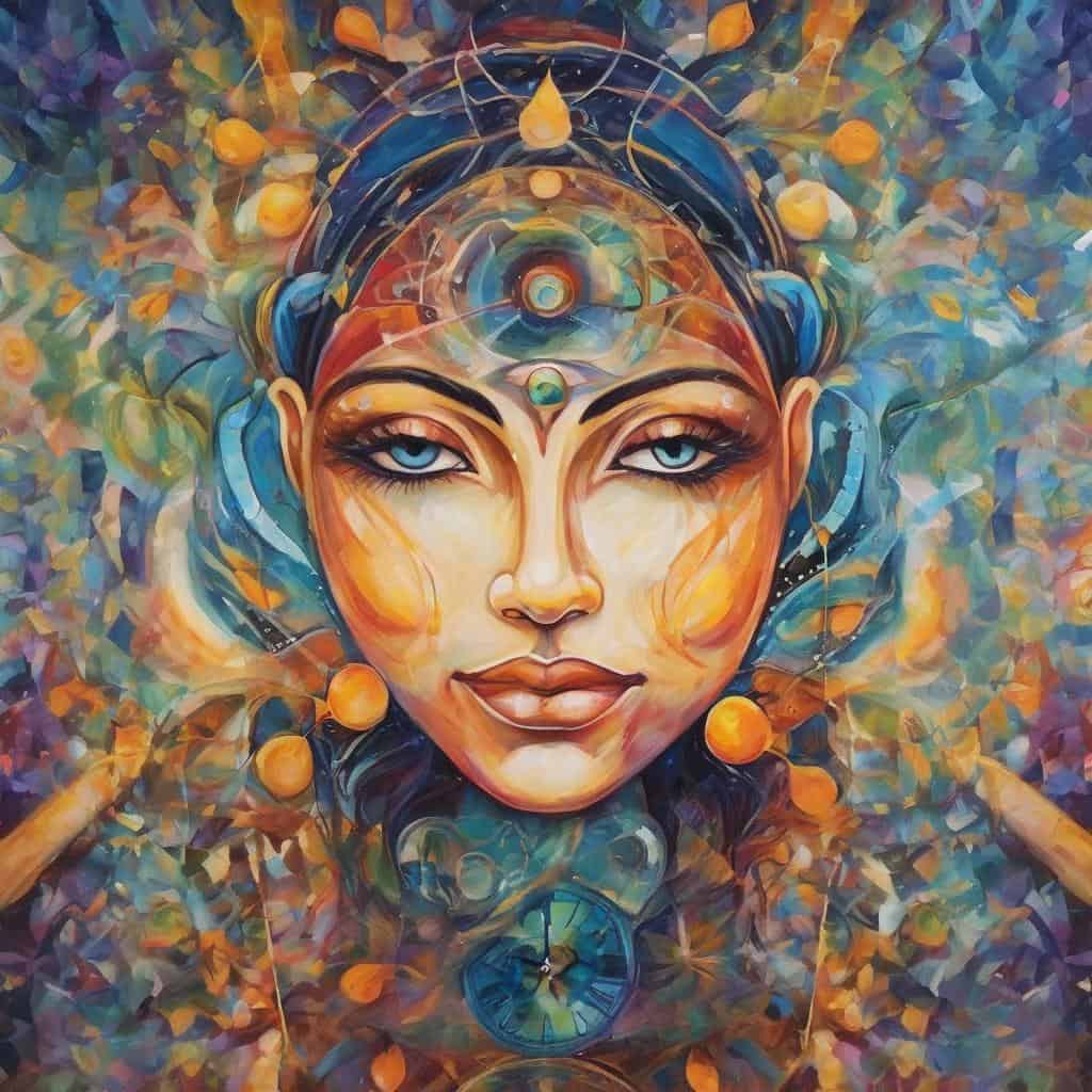 Ομορφιά και αλλαγή, αφίσα τέχνης με πολύχρωμα στοιχεία και σύγχρονη αισθητική.